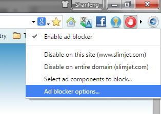 ad blocker button