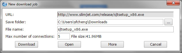 download manager confirmation dialog