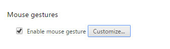 mouse gesture setting